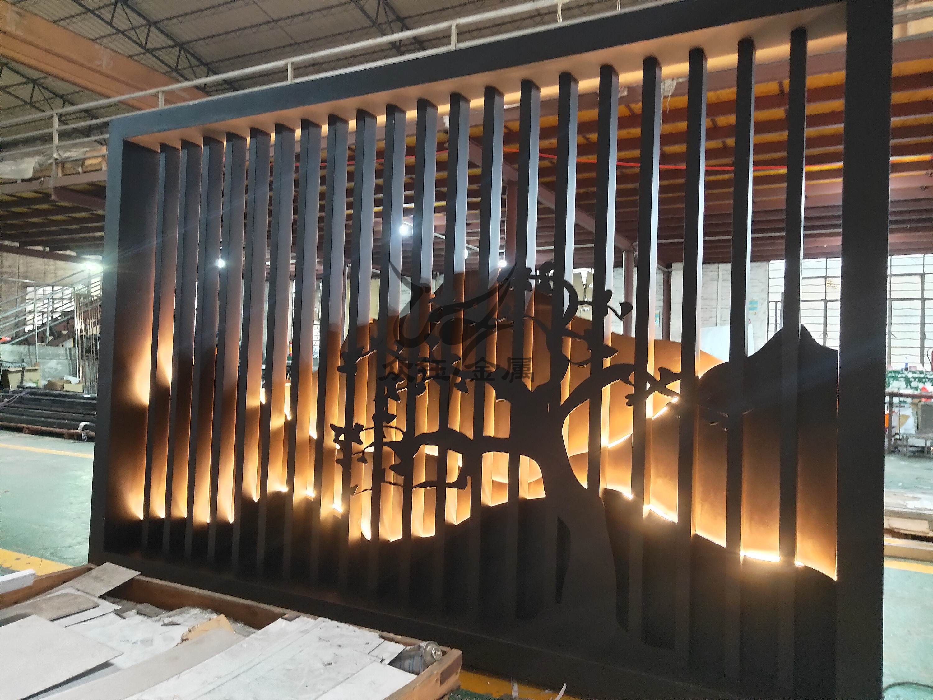 庭院镀锌管焊接艺术造型屏风 心物交融意境