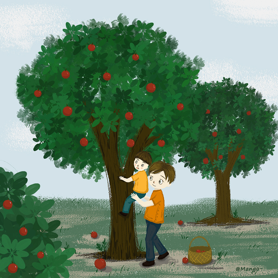 just me and my little brother 课件插图|插画|商业插画|mango1219