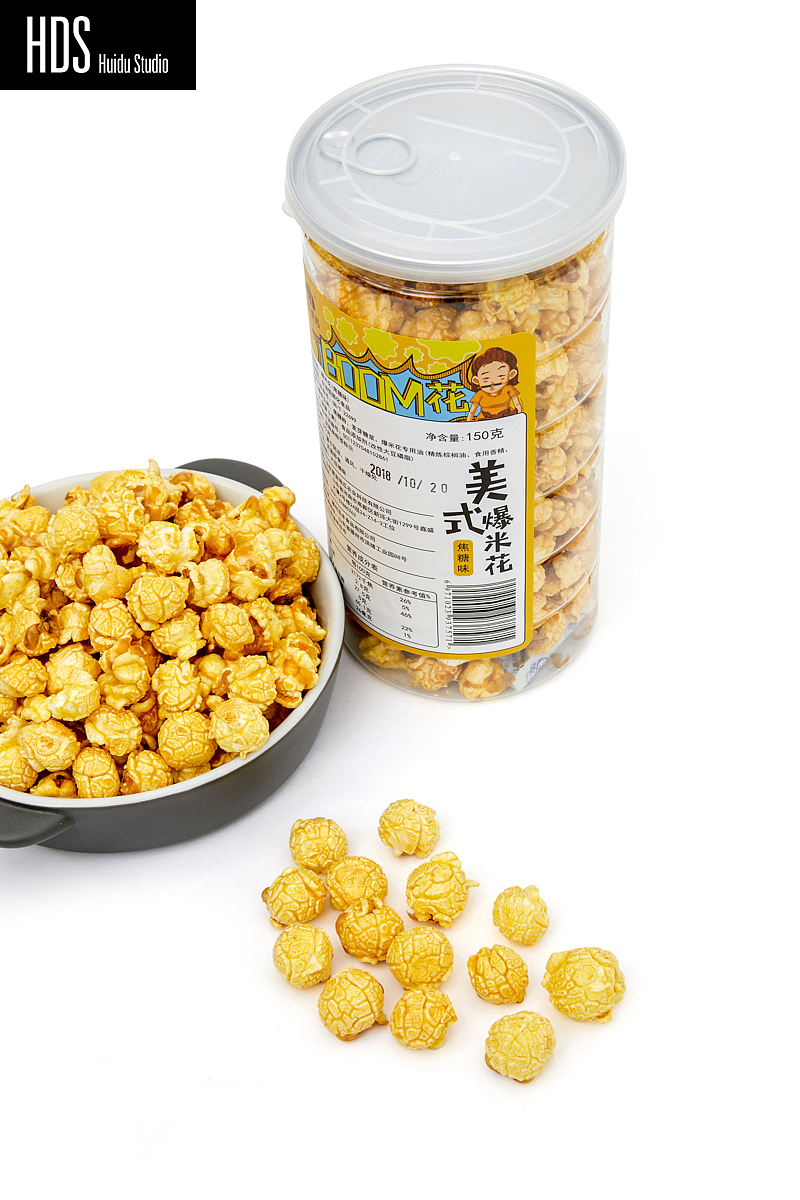食品类爆米花视觉图片拍摄+详情页设计