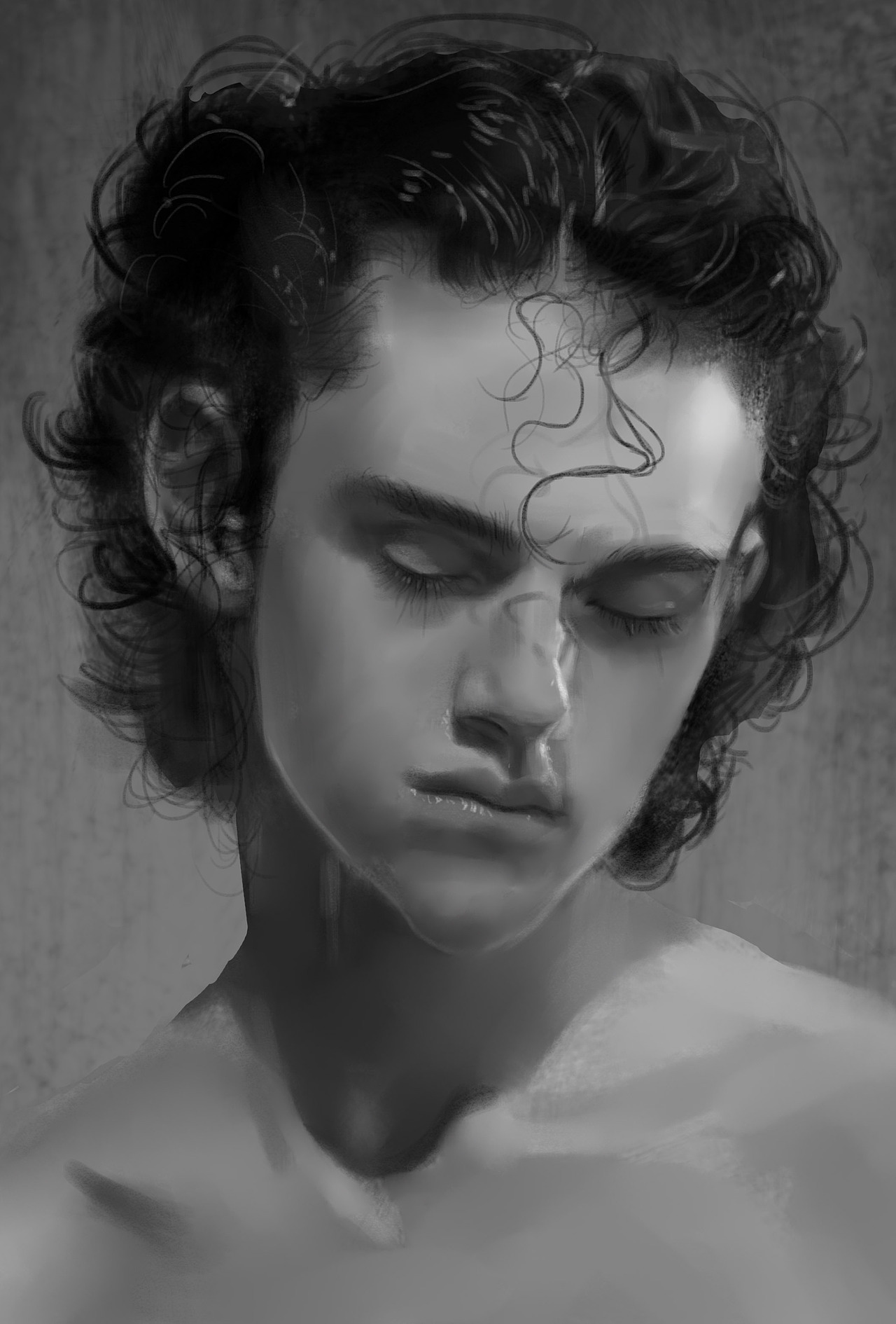 真人黑白头像练习