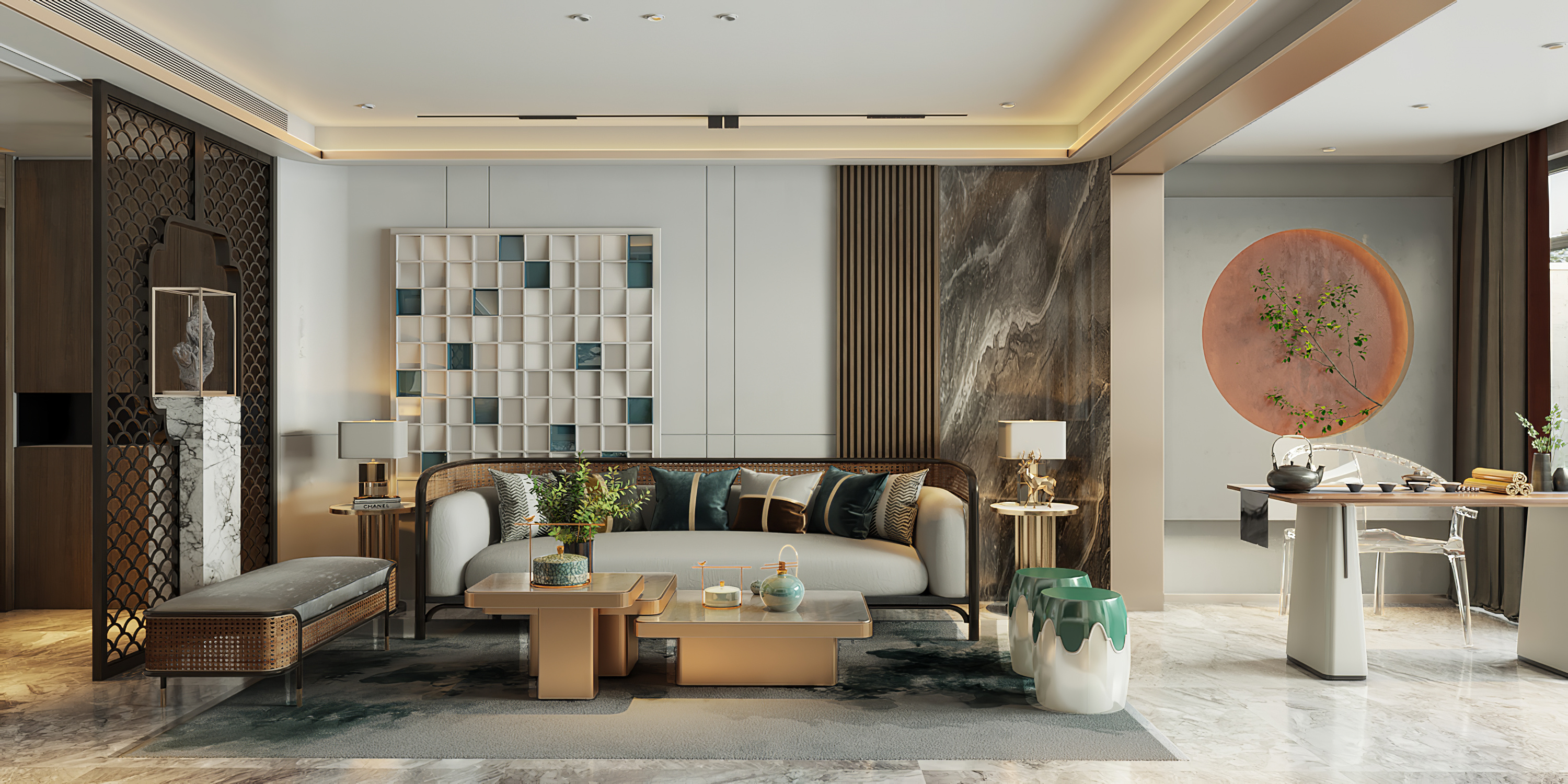 国悦府叠拼别墅新中设计|空间|家装设计|算命先生2021 - 原创作品