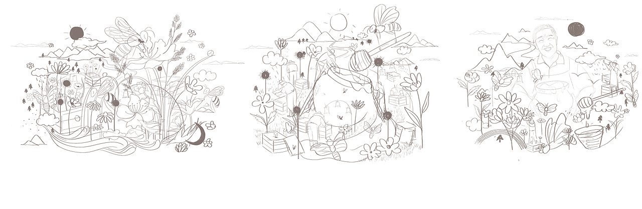 蜜蜂包装插画（图ZMTMyMDIxMzA0） - 商业插画 - 站酷设计师苏拉米娅原创素材 - 站酷ZCOOL