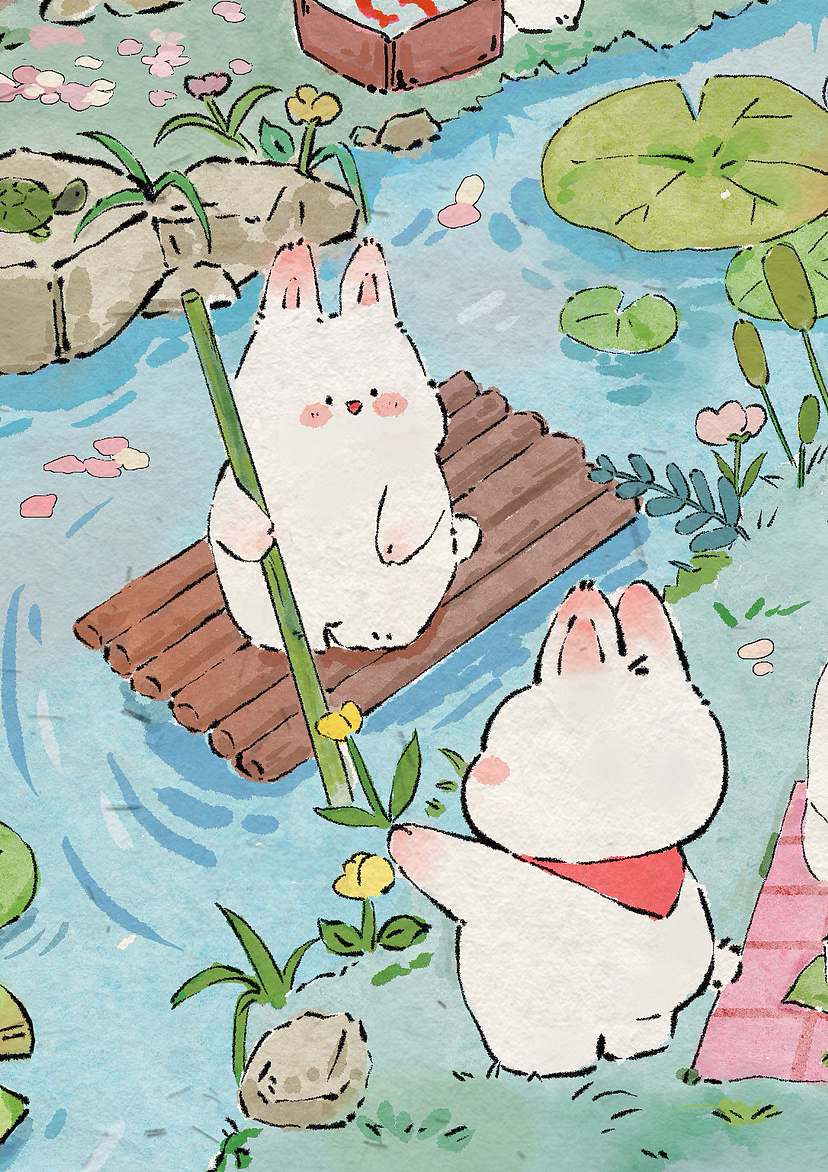 春暖花开,古风可爱小动物插画合集