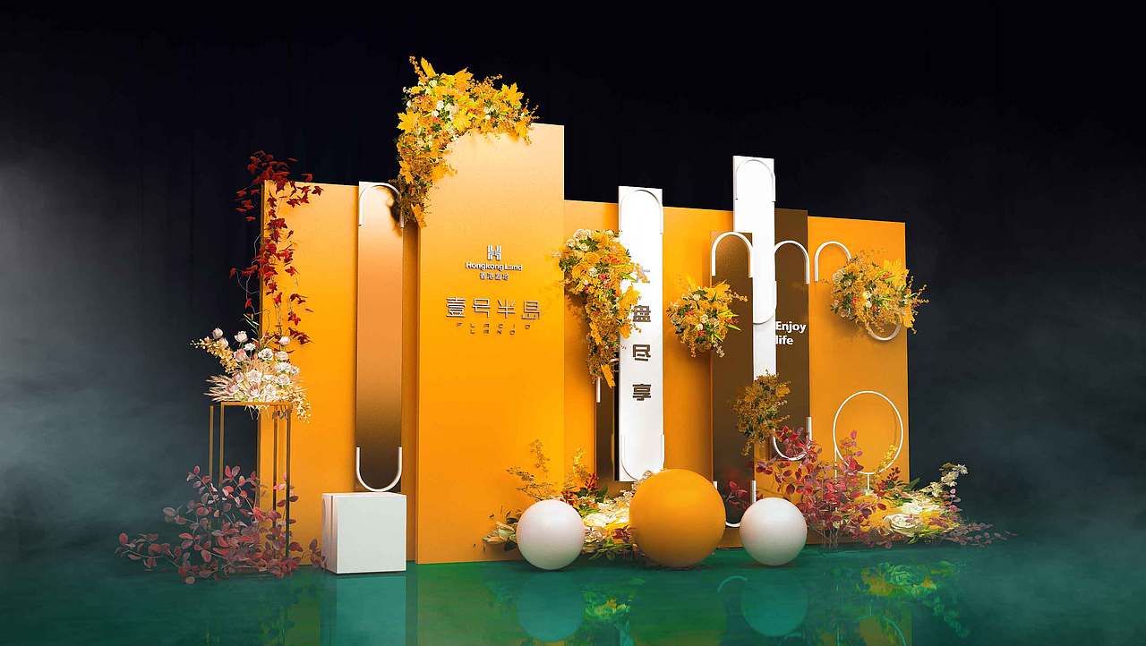 创意房地产堆头签到美陈-dp点-打卡点-爱马仕橙