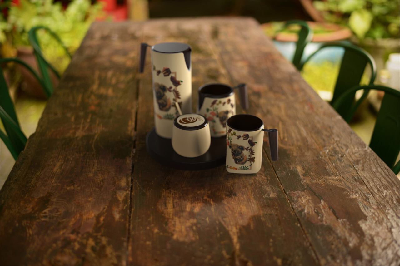 “丁点花野”奶茶具课程作业（图ZNDcxMzU4Njg=） - 生活用品 - 站酷设计师星月兼程原创素材 - 站酷ZCOOL