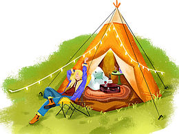 秋日露營(yíng)-手繪風(fēng)插畫(huà)