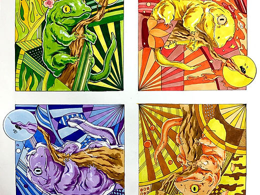 手绘色彩装饰画