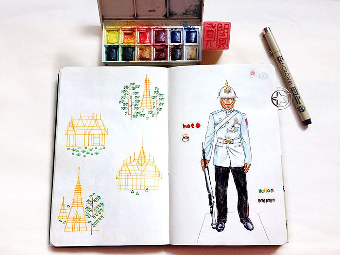 【This is Thailand】泰国手绘游记插画(图ZNDg3NDY3MjA=) - 商业插画 - 站酷设计师阗真原创素材 - 站酷ZCOOL