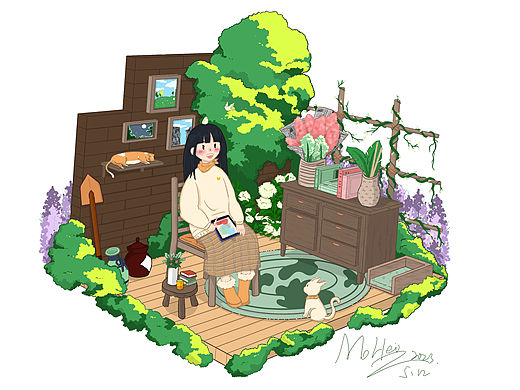 悠闲～（个人主页-ZNjQ1NDQ0NDA=） - 创作习作 - 站酷设计师墨黑不黑原创素材 - 站酷ZCOOL