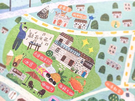 平潭手绘地图、北港手绘地图及周边插画产品