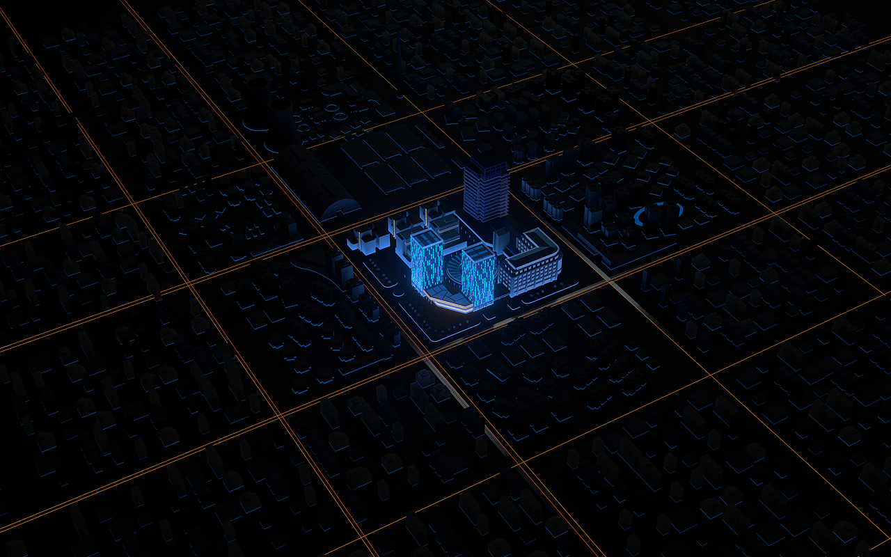 数字城市大屏三维背景