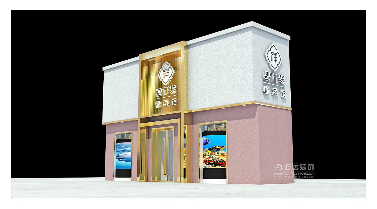 粤菜馆门头改造三款|空间|酒店餐饮设计|济宁泊远广告装饰 - 原创作品