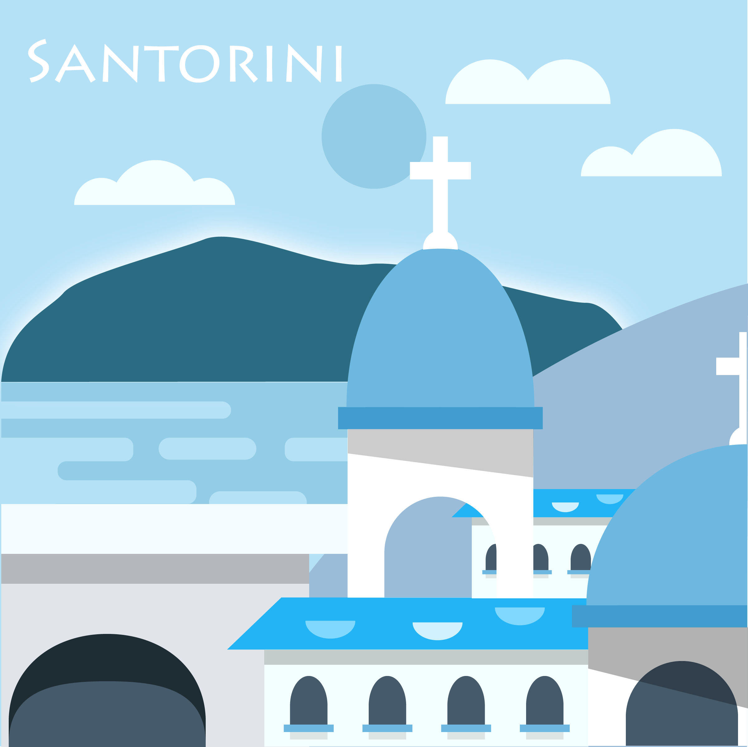 圣托里尼|插画|插画习作|acempj - 原创作品 - 站酷 (zcool)