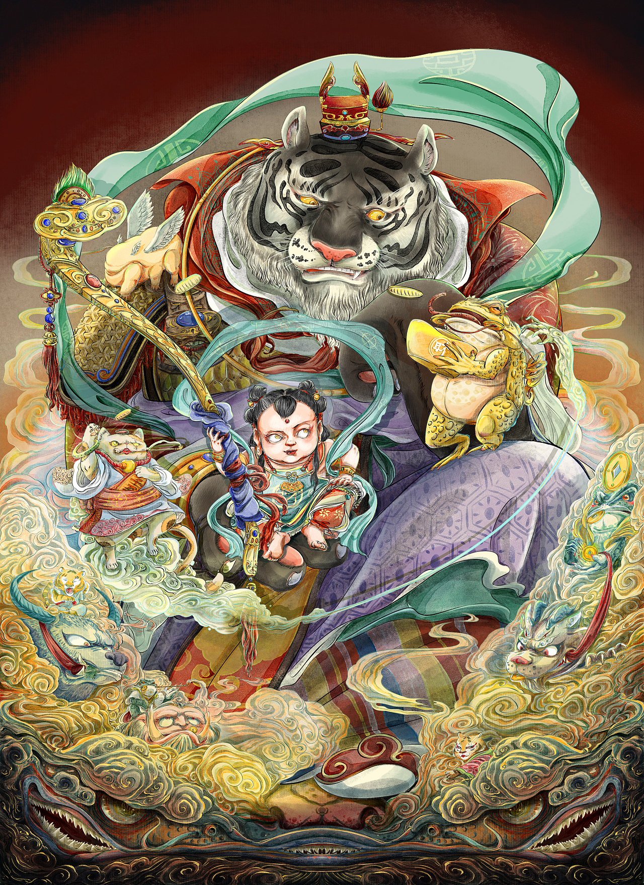 恭 喜 发 财 I 虎年特供「ipad插画」（图ZMjg2NjYxNzY0） - 商业插画 - 站酷设计师饭盒子原创素材 - 站酷ZCOOL