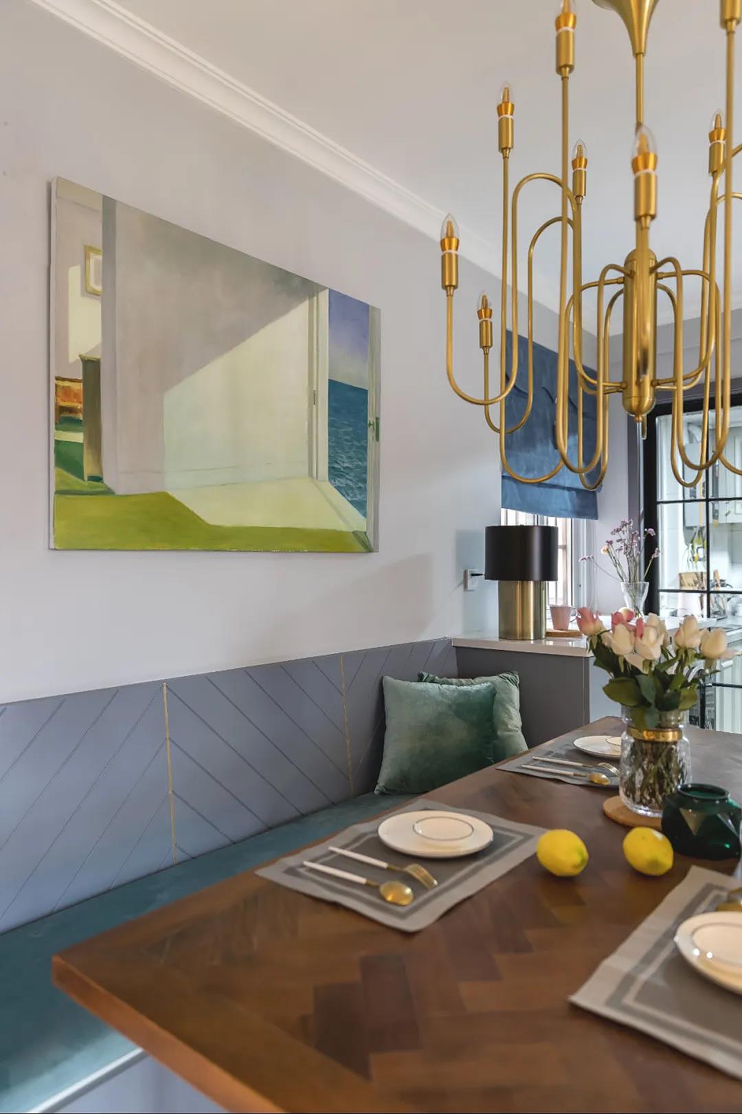 【峰光无限】110㎡现代复古风,糖果色搭配