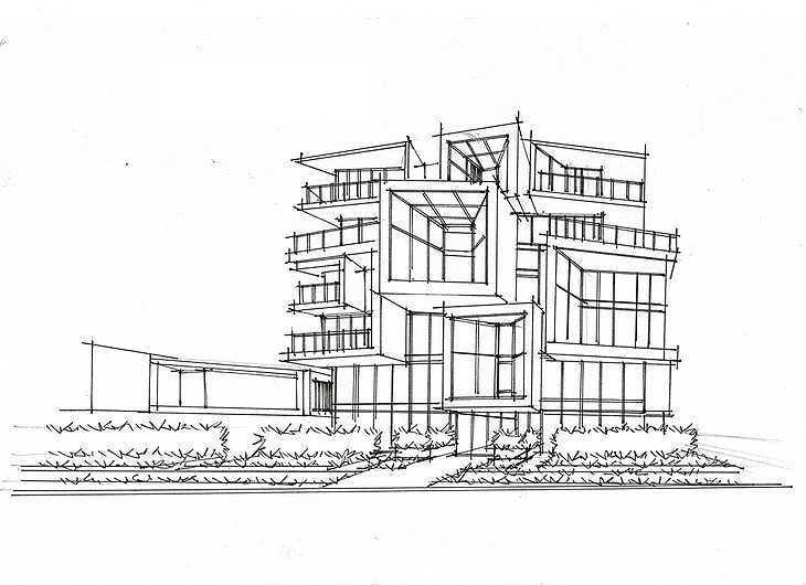 光圈住宅建筑手绘临摹图带马克一行手绘青岛手绘培训