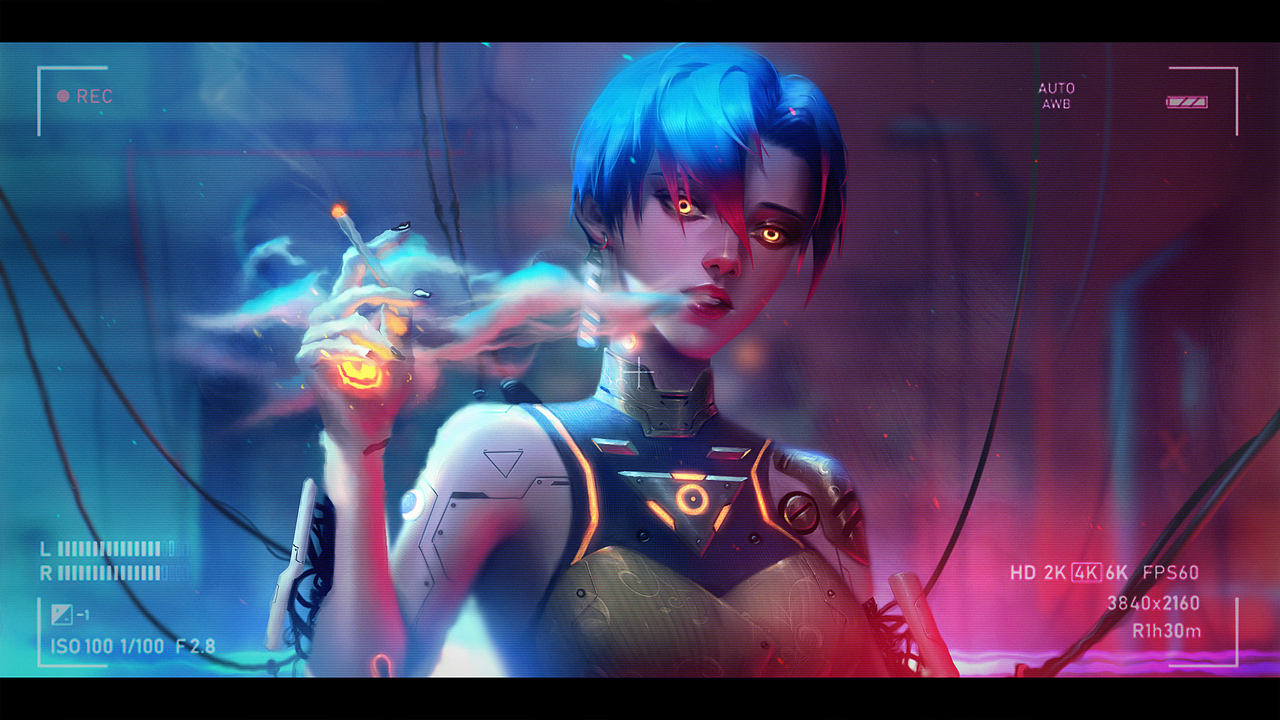 红蓝光的插画练习（图ZMjMxNTMxNTg4） - 创作习作 - 站酷设计师李蒙多原创素材 - 站酷ZCOOL