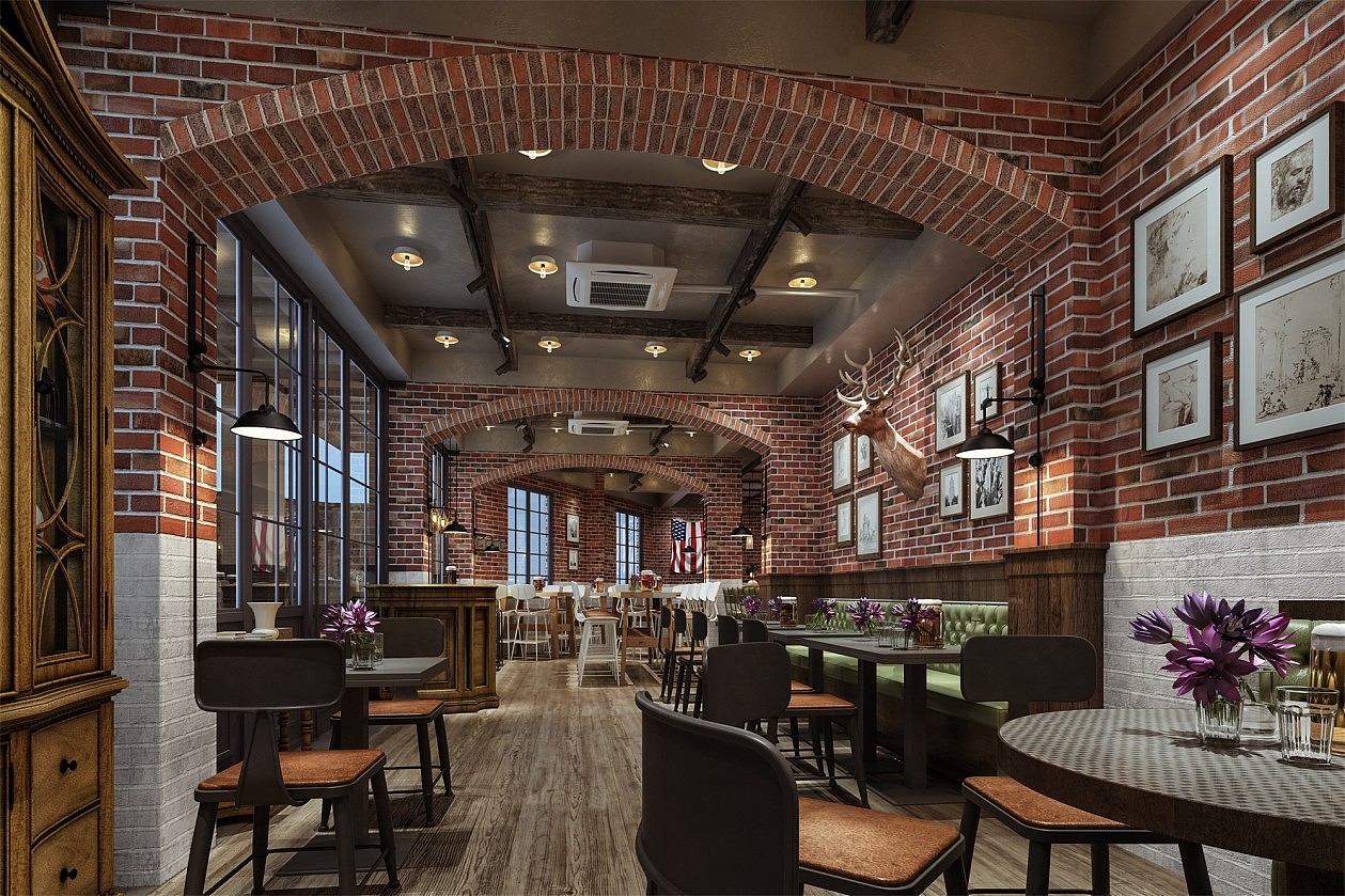 工业风餐厅室外餐厅