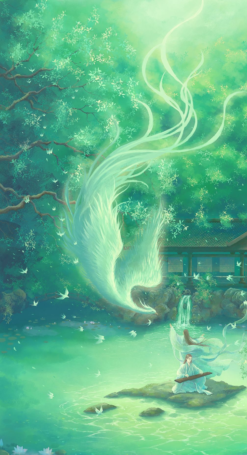 古风插画炎炎夏日,想送你一点清凉……