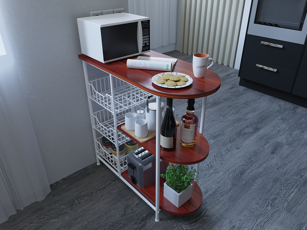 C4D产品渲染练习—多层微波炉架（图ZMTQ0NzQ2MDQ4） - 场景 - 站酷设计师陆不逊原创素材 - 站酷ZCOOL