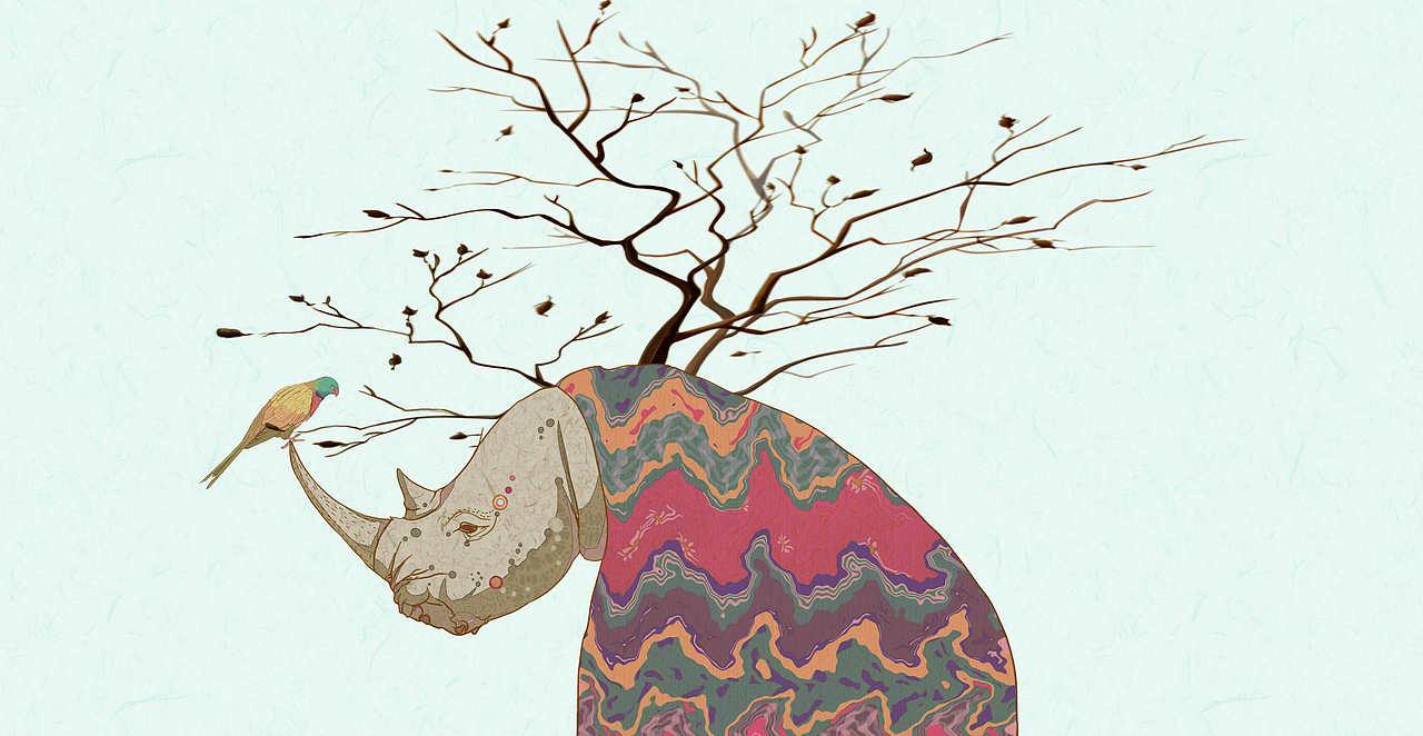 濒危动物宝宝宣传系列插画