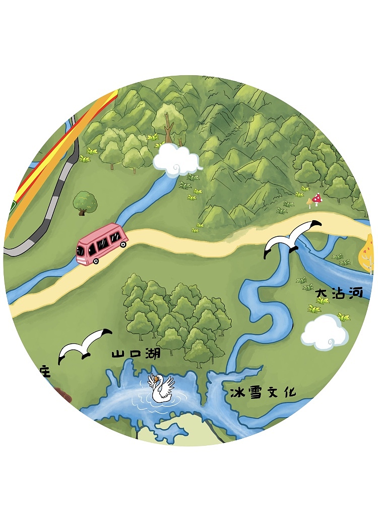 《吃喝玩乐在黑河》---“五大连池”资源分布图（图ZMTc1MDU2MTA0） - 商业插画 - 站酷设计师古古雅原创素材 - 站酷ZCOOL