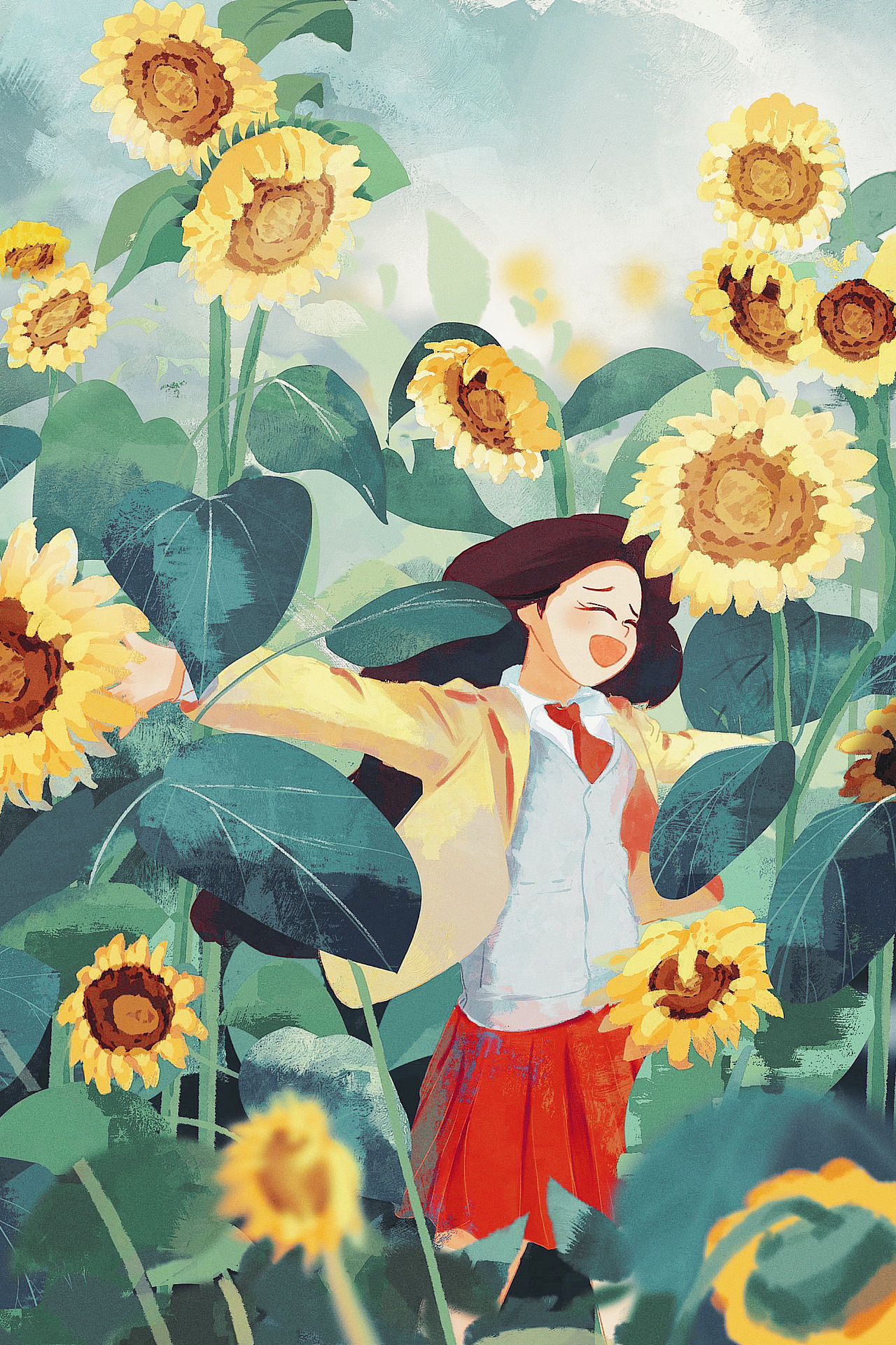 去和向日葵合照吧