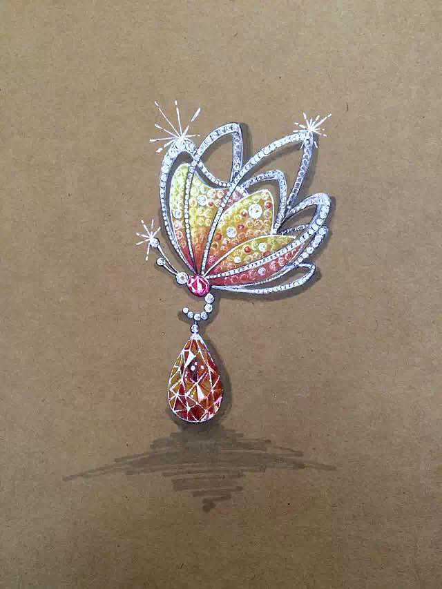 珠宝手绘临摹作品