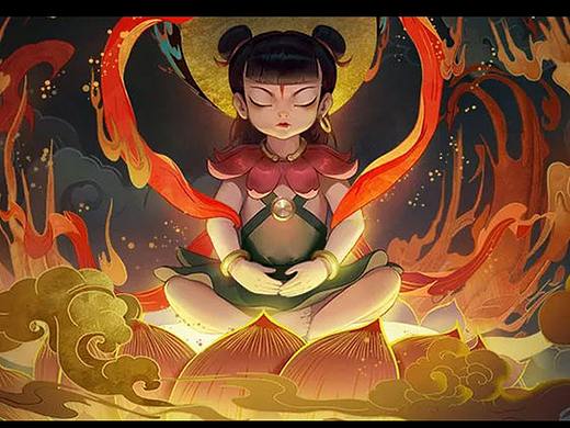 哪吒鬧海（國潮風手繪）（個人主頁-ZNDM0NTcwMTI=） - 商業(yè)插畫 - 站酷設(shè)計師紀xiaohao原創(chuàng)素材 - 站酷ZCOOL