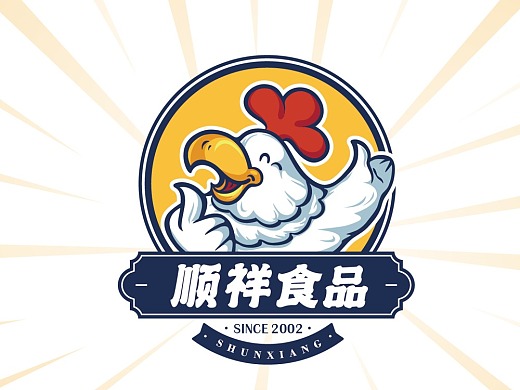 卡通LOGO|标志设计 鸡品牌形象设计 大连顺祥食品×同道