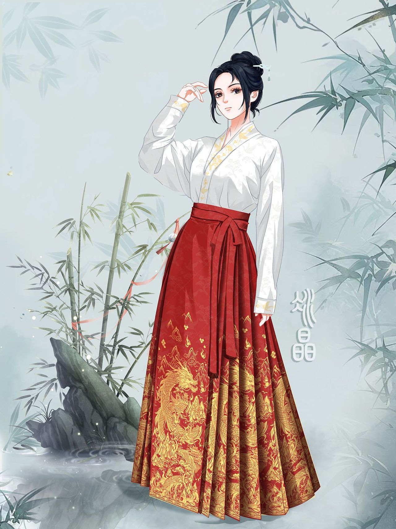 汉服设计*马面裙*龙的传人