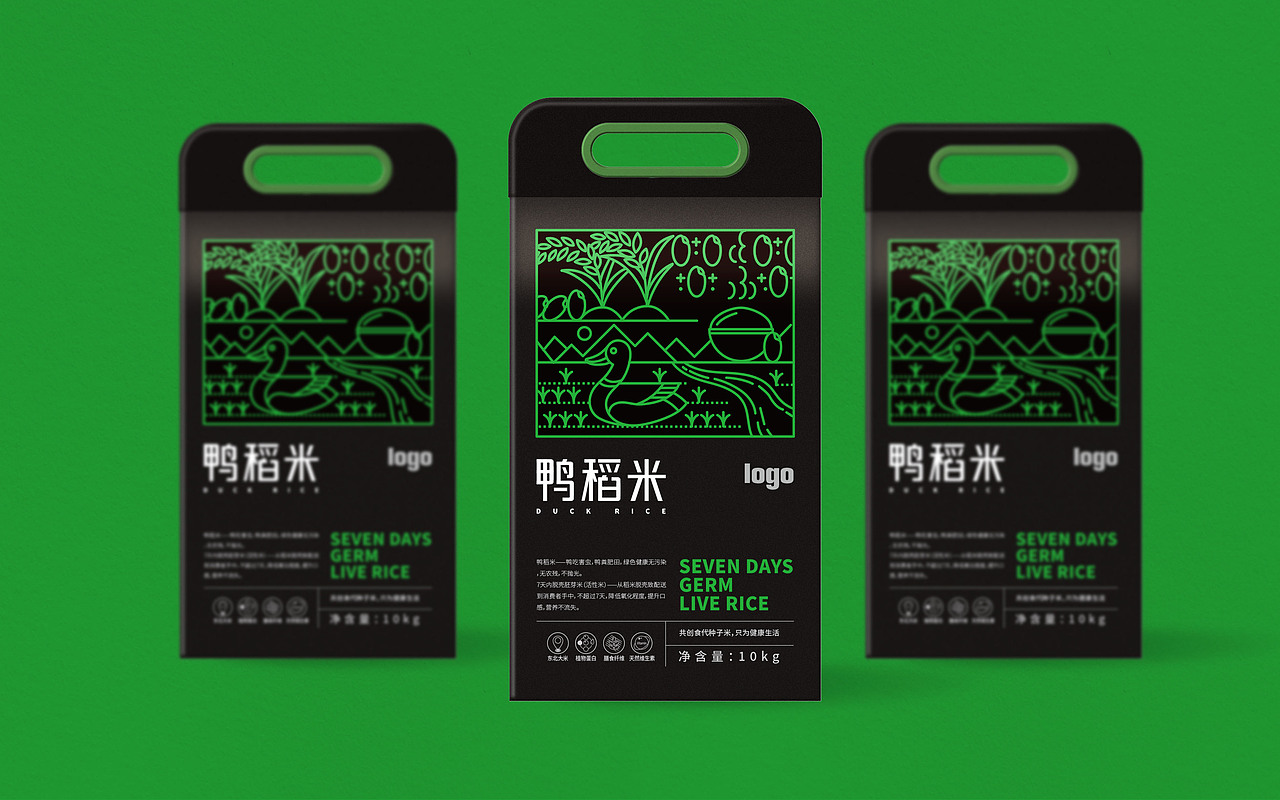 假日粮仓-鸭稻米包装设计（图ZMjAyNTAyMDQw） - 包装 - 站酷设计师墩墩喝牛奶原创素材 - 站酷ZCOOL