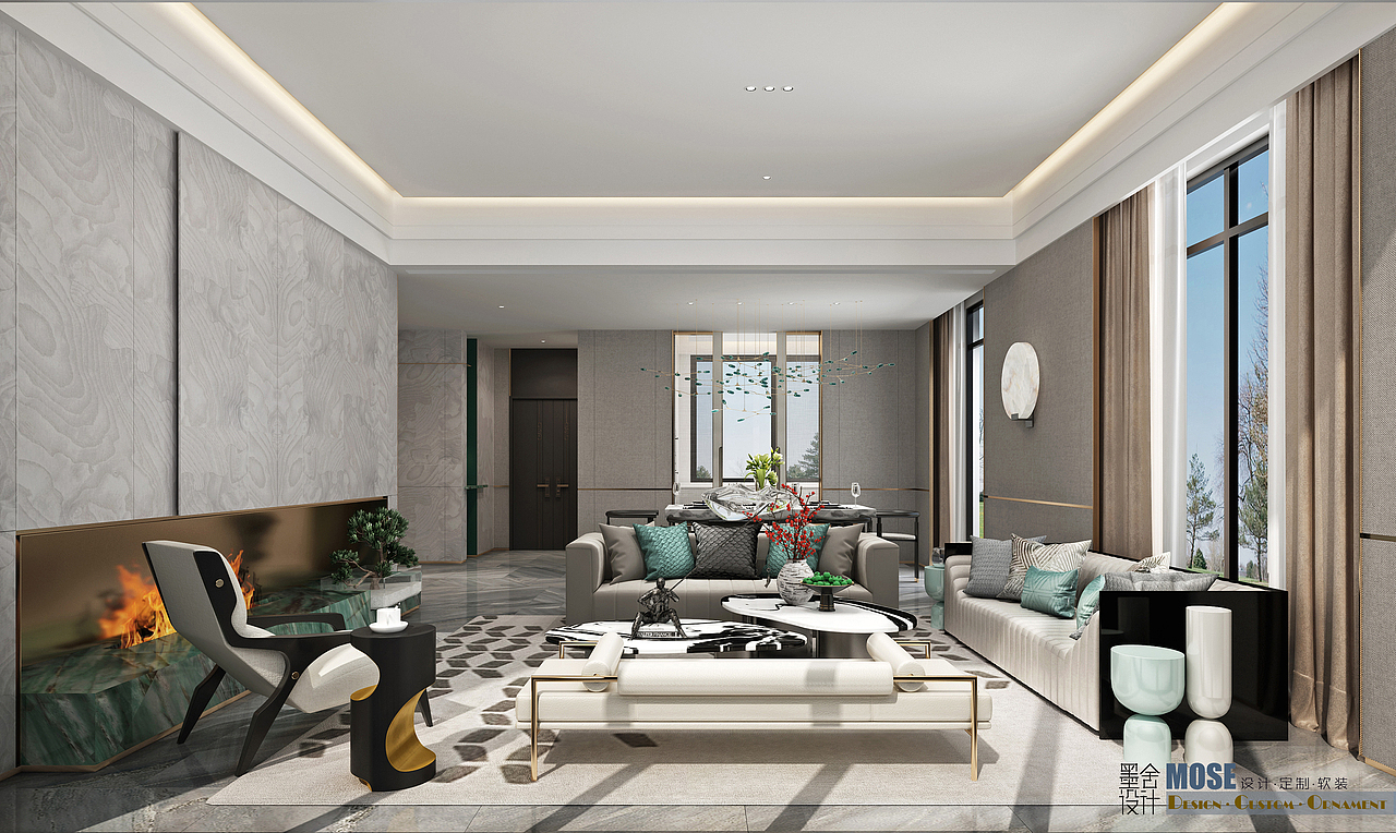 墨舍设计|现代和中式的碰撞·独栋别墅