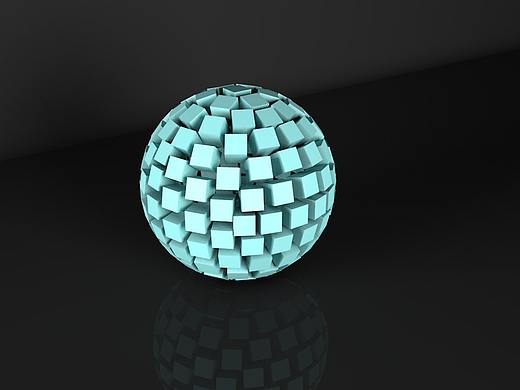 C4D渐变运动小球