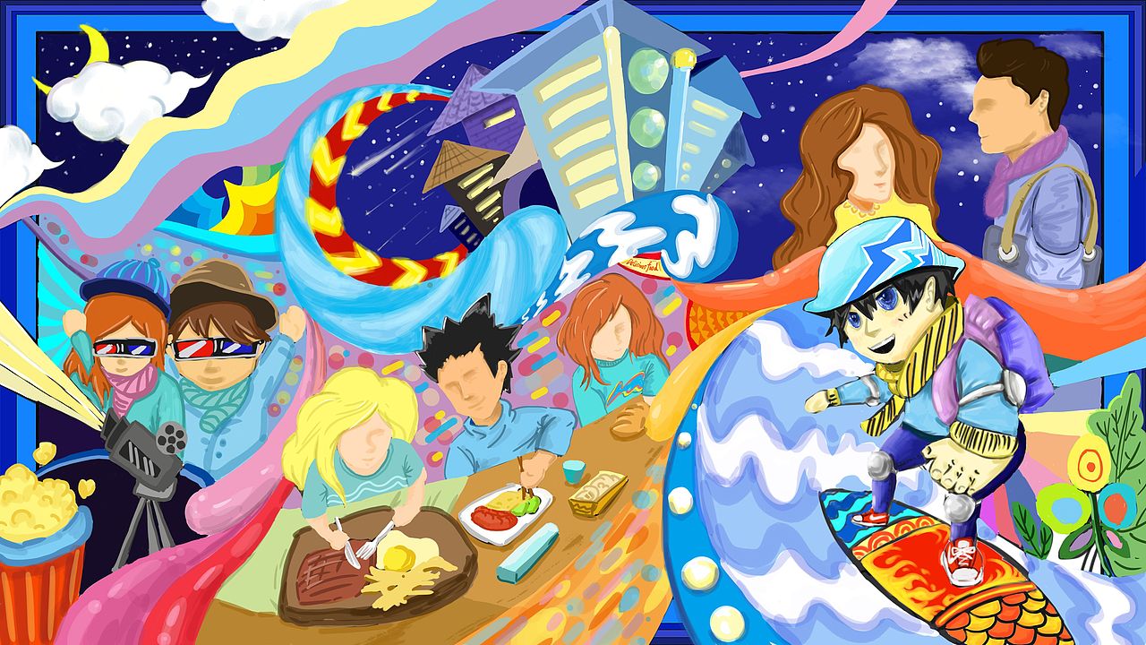 商业插画 (商场购物广场插画)