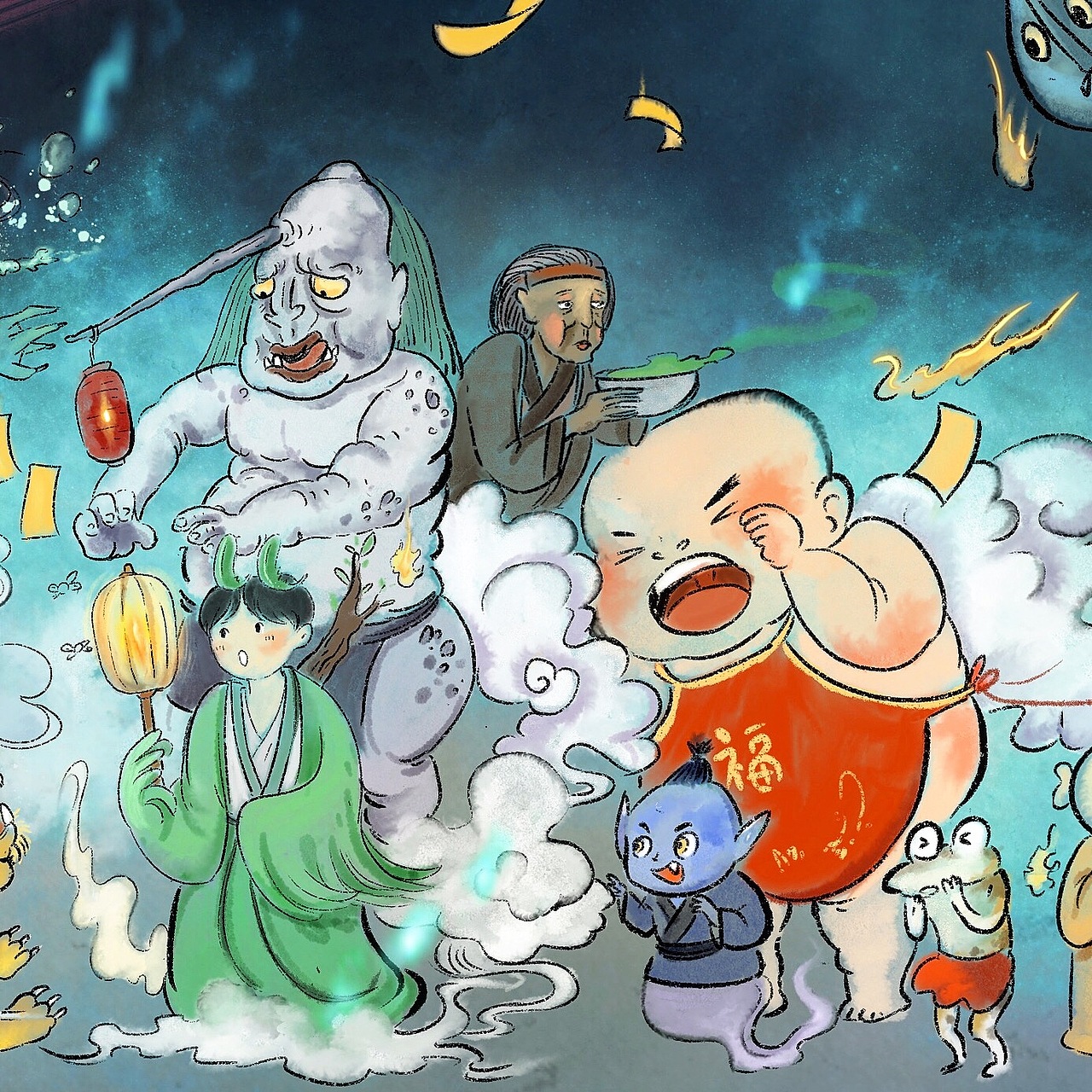 七月，中国百鬼夜行（图ZMTczMDQ3MjA0） - 绘本 - 站酷设计师miao9原创素材 - 站酷ZCOOL