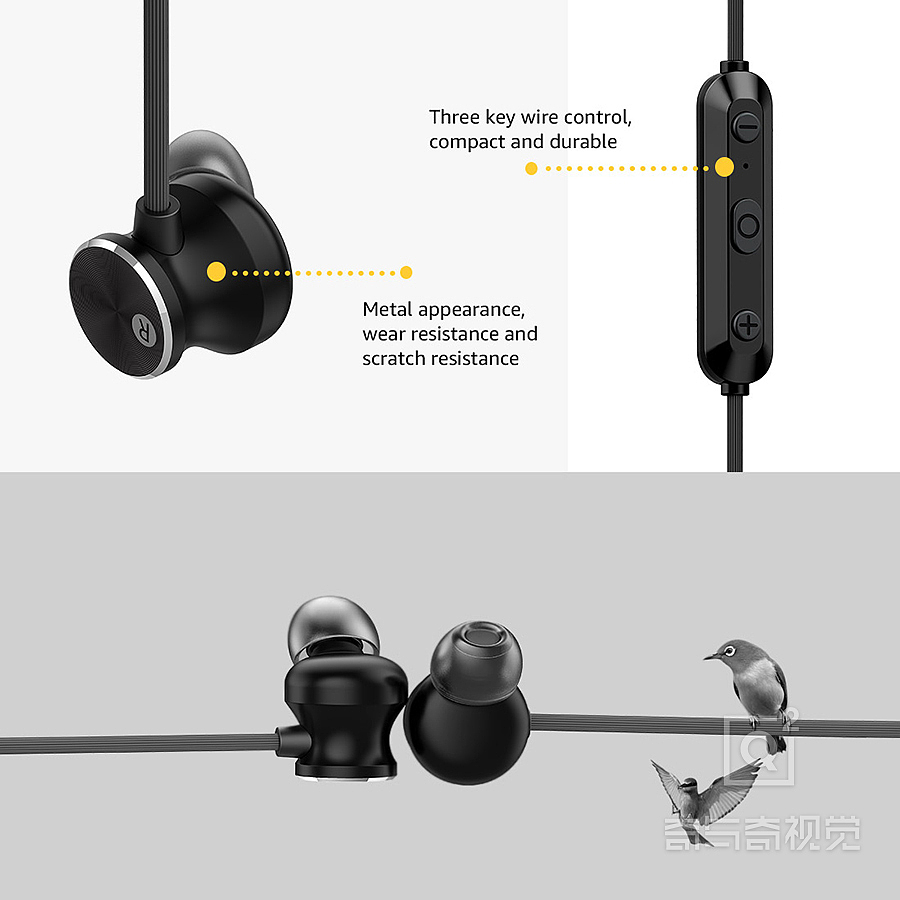 亚马逊主图设计,产品渲染效果图,蓝牙耳机主图设计