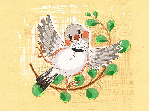 两只叫做珍珠鸟的憨虎兄妹鸟