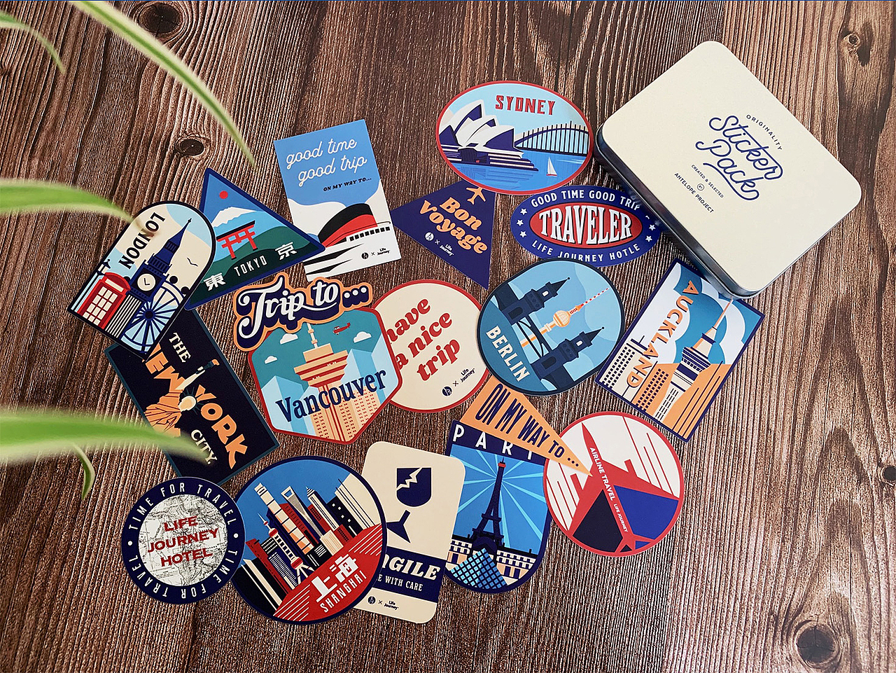 Antelope Project x Life Journey联名 原创旅行贴纸组