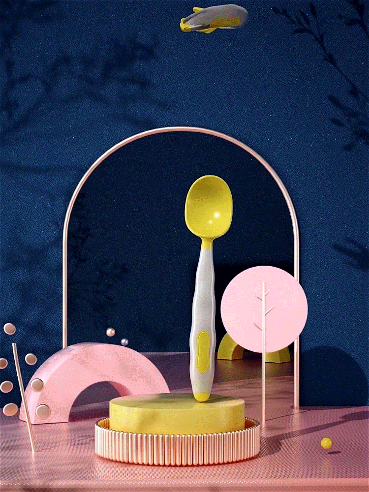 硅胶勺三维视频制作设计母婴儿童淘宝短视频动画策划