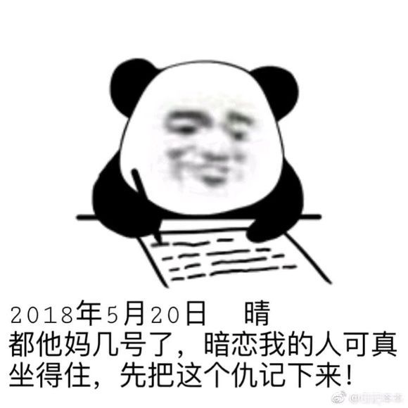 熊猫头记仇写日记每日表情包