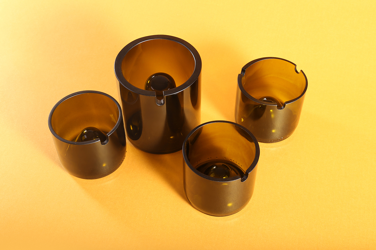 红酒瓶改造&烟灰缸