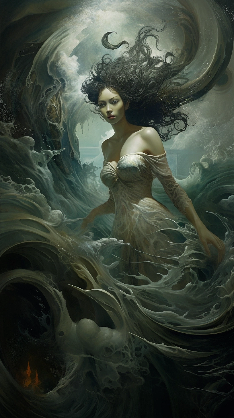 AI绘画｜《海妖》系列1（图ZMzQ0MjYzNzk2） - 概念设定 - 站酷设计师婉艺AI原创素材 - 站酷ZCOOL