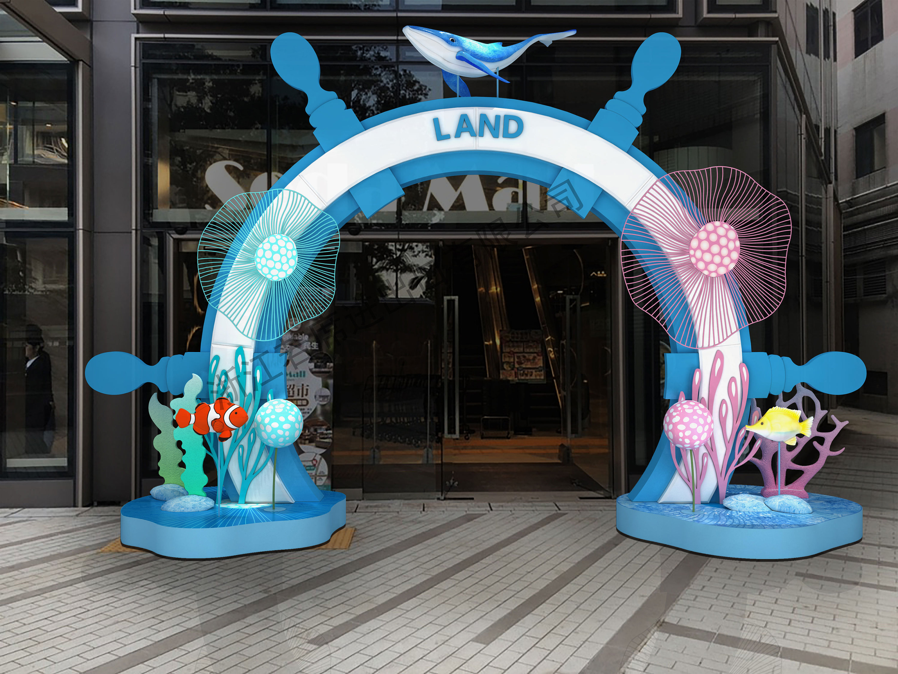 夏季海洋美陈门头