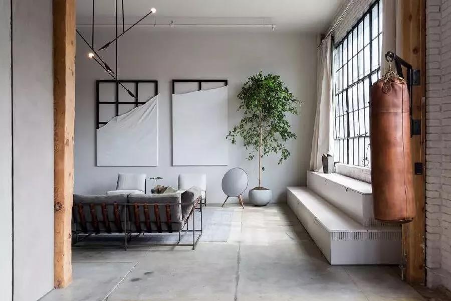 149平工业风Loft装修,水泥漆+格调家具