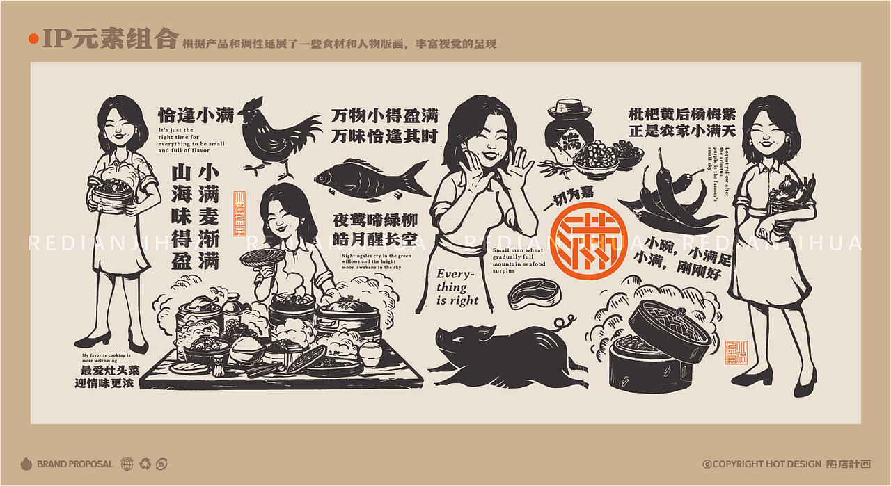 热店原创餐饮VI-小满为嘉长沙店