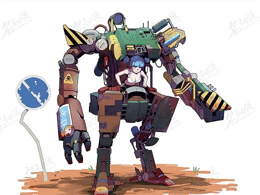 废弃机甲与蓝发驾驶员