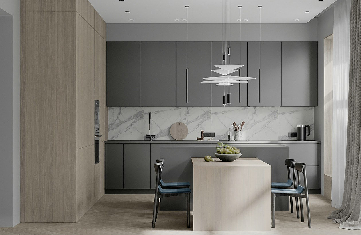 原木+蓝色 优雅又柔和,柔和中展露梦幻的气息