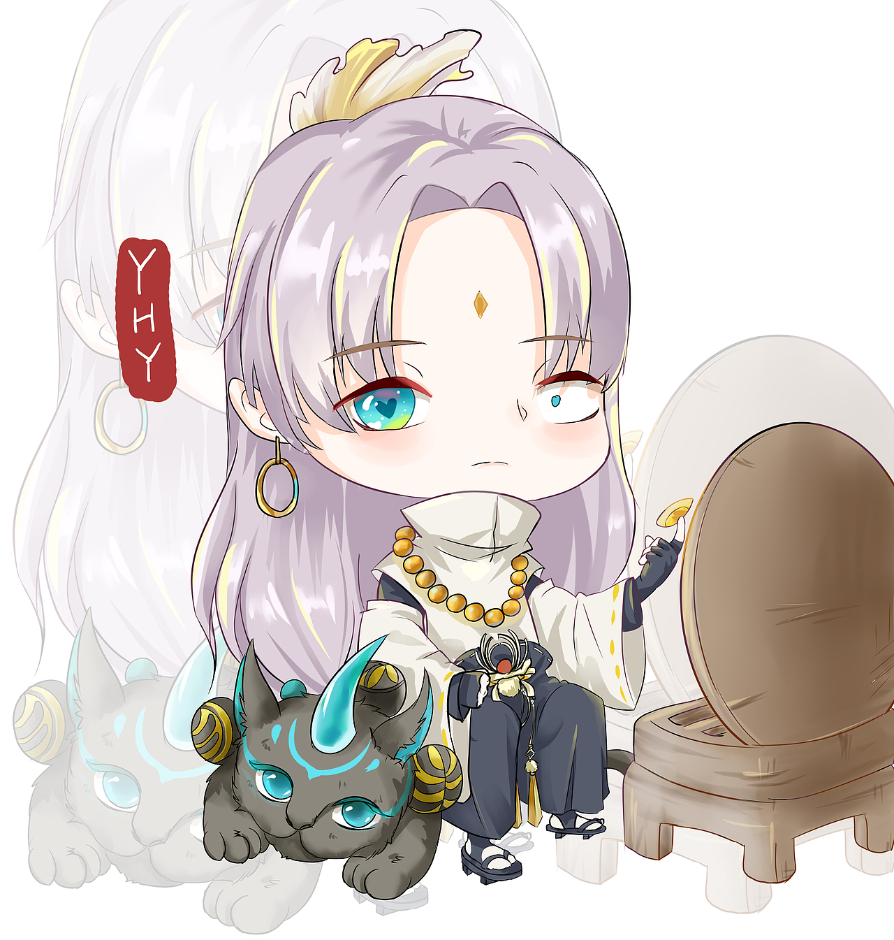 日系q版同人阴阳师少羽大天狗