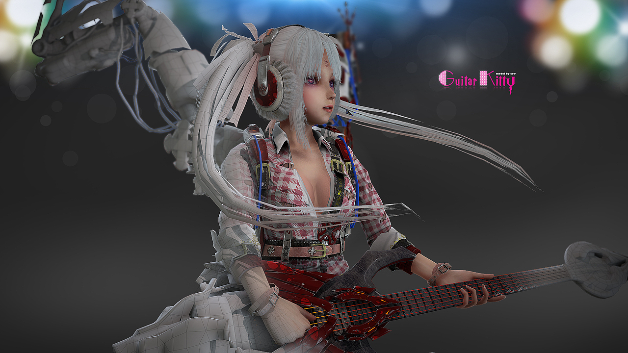 GuitarKitty ①（图ZMjA5NzUwOTI=） - 人物/生物 - 站酷设计师Adam_陈原创素材 - 站酷ZCOOL